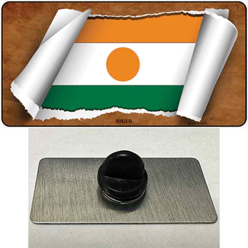 PIN-LP-9251 1.5 x 0.75 in. Niger Flag Scroll Novelty Rectangle Metal Hat Pin