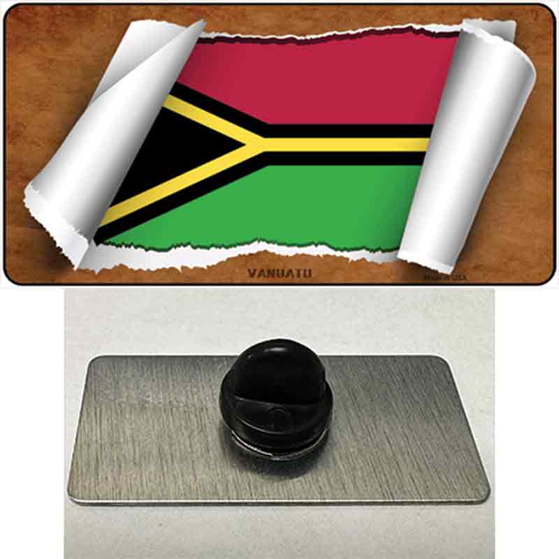 PIN-LP-9313 1.5 x 0.75 in. Vanuatu Flag Scroll Novelty Rectangle Metal Hat Pin