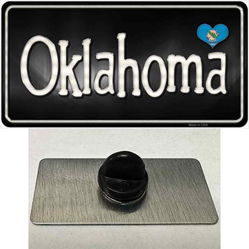 PIN-LP-9474 1.5 x 0.75 in. Oklahoma Flag Script Novelty Rectangle Metal Hat Pin