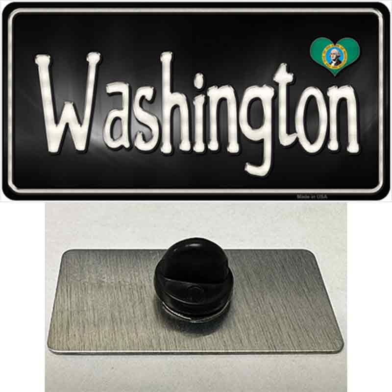 PIN-LP-9485 1.5 x 0.75 in. Washington Flag Script Novelty Rectangle Metal Hat Pin