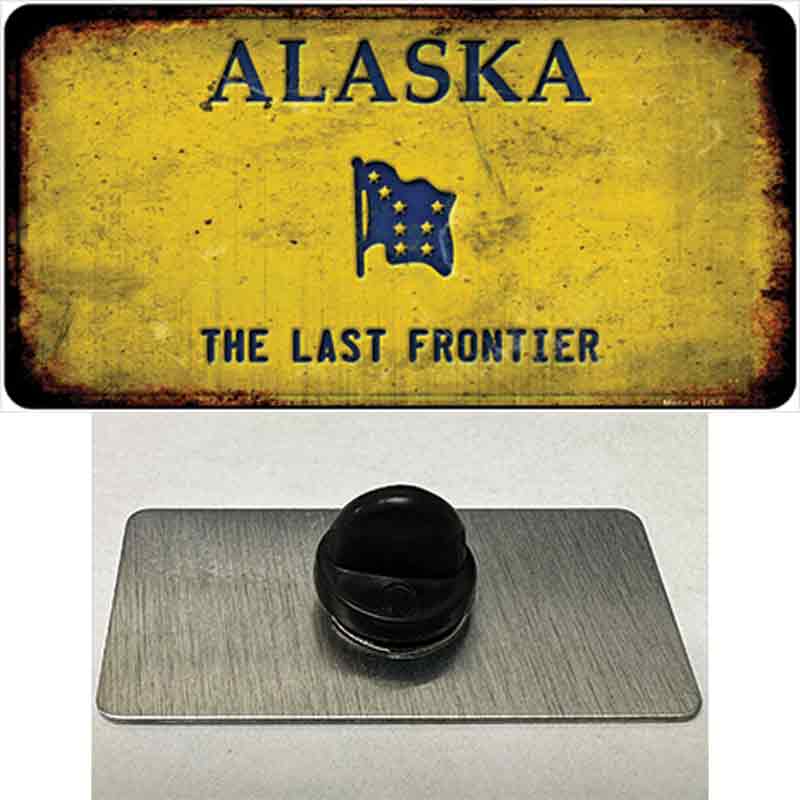 PIN-LP-9510 1.5 x 0.75 in. Alaska Frontier Rusty Blank Novelty Rectangle Metal Hat Pin