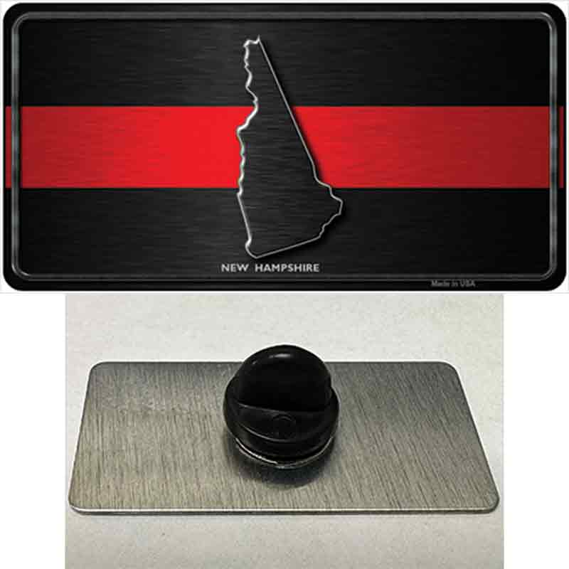 PIN-LP-9718 1.5 x 0.75 in. Hampshire Thin Red Line Novelty Rectangle Metal Hat Pin