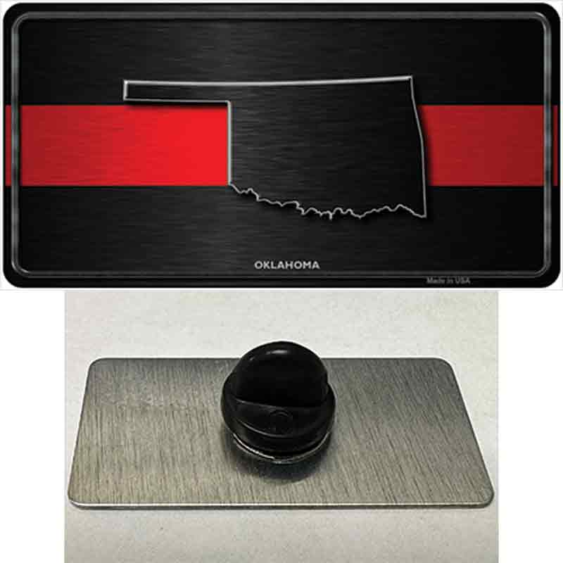 PIN-LP-9725 1.5 x 0.75 in. Oklahoma Thin Red Line Novelty Rectangle Metal Hat Pin