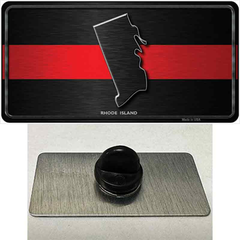 PIN-LP-9728 1.5 x 0.75 in. Rhode Island Thin Red Line Novelty Rectangle Metal Hat Pin