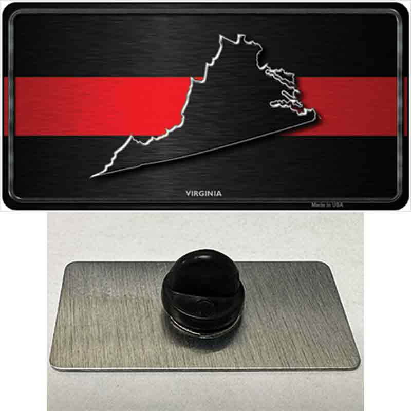 PIN-LP-9735 1.5 x 0.75 in. Virginia Thin Red Line Novelty Rectangle Metal Hat Pin
