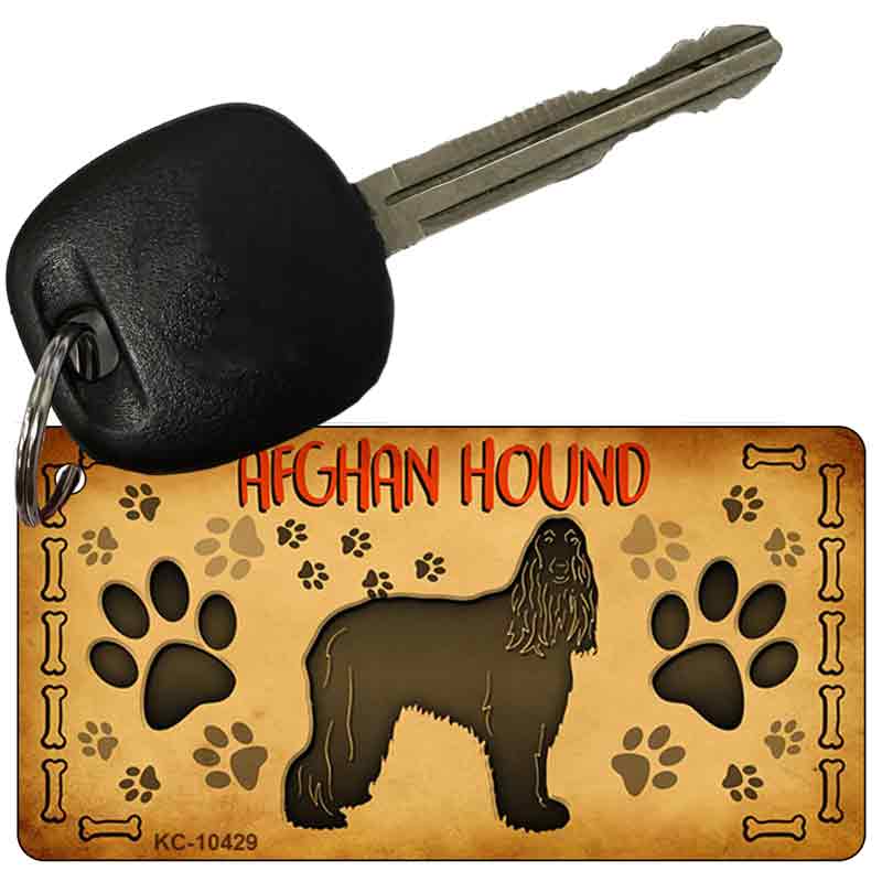 KC-10429 3 x 1.5 in. Afghan Hound Novelty Rectangle Metal Key Chain