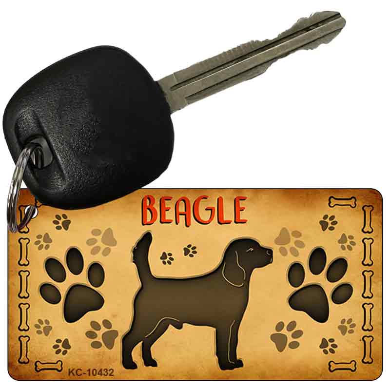 KC-10432 3 x 1.5 in. Beagle Novelty Rectangle Metal Key Chain