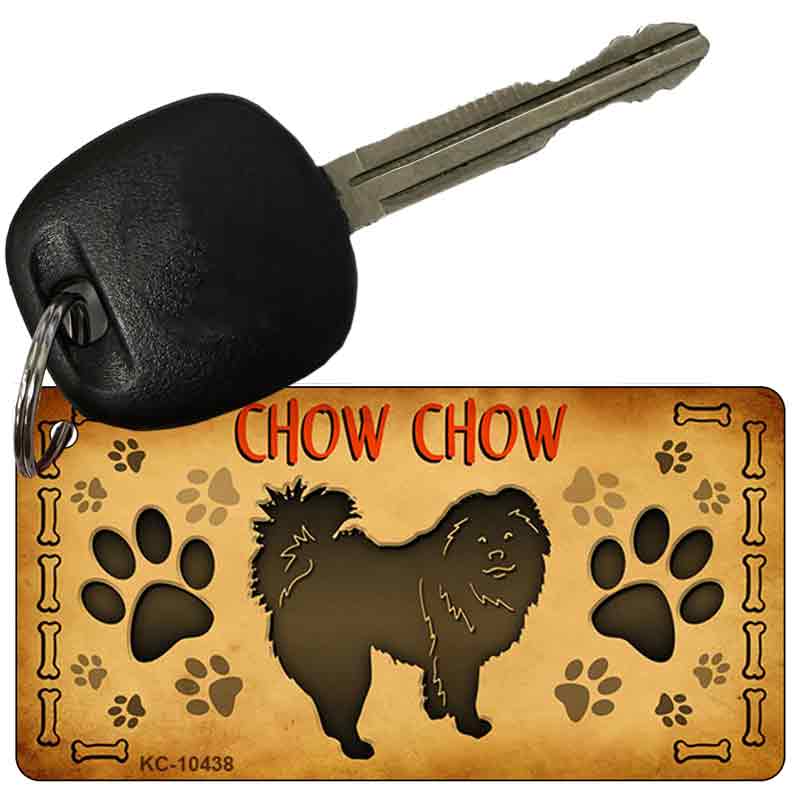 KC-10438 3 x 1.5 in. Chow Chow Novelty Rectangle Metal Key Chain