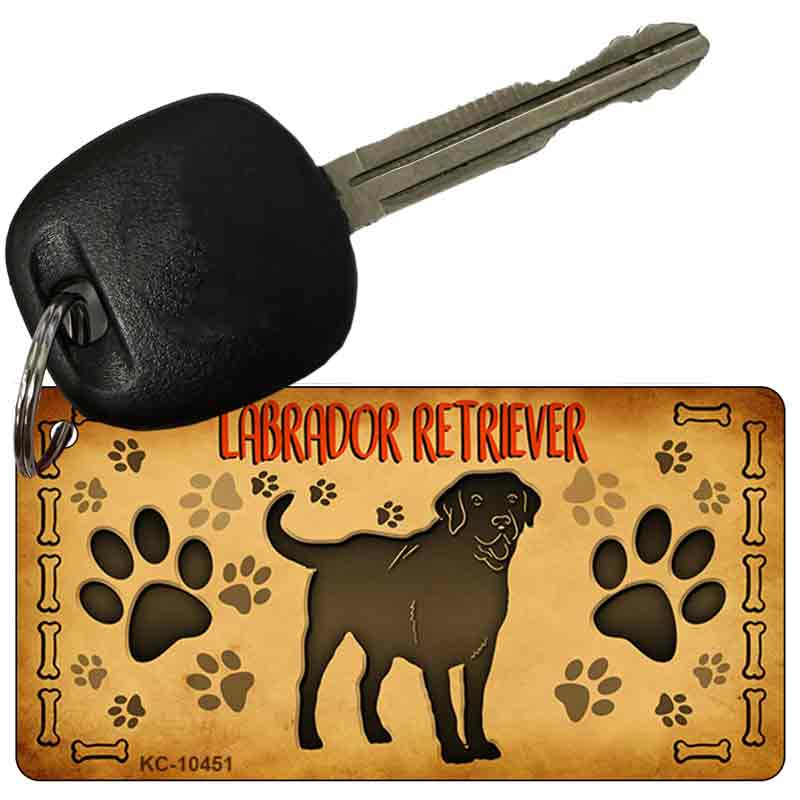 KC-10451 3 x 1.5 in. Labrador Retriever Novelty Rectangle Metal Key Chain