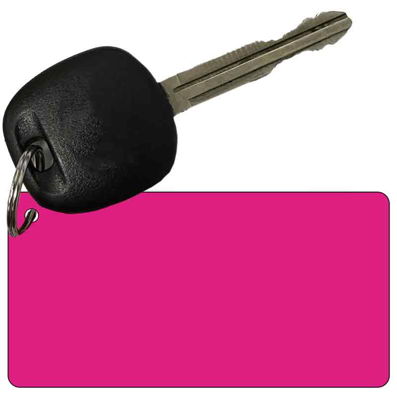 KC-2363 3 x 1.5 in. Pink Solid Novelty Rectangle Metal Key Chain