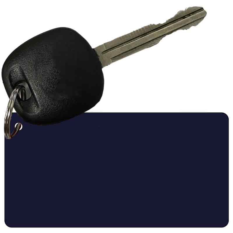 KC-2366 3 x 1.5 in. Navy Blue Solid Novelty Rectangle Metal Key Chain