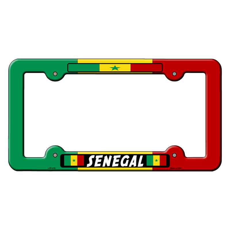 LPF-518 6 x 12 in. Senegal Flag Novelty Rectangle Metal License Plate Frame