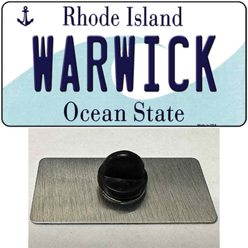 PIN-LP-11184 1.5 x 0.75 in. Warwick Rhode Island State Novelty Rectangle Metal Hat Pin
