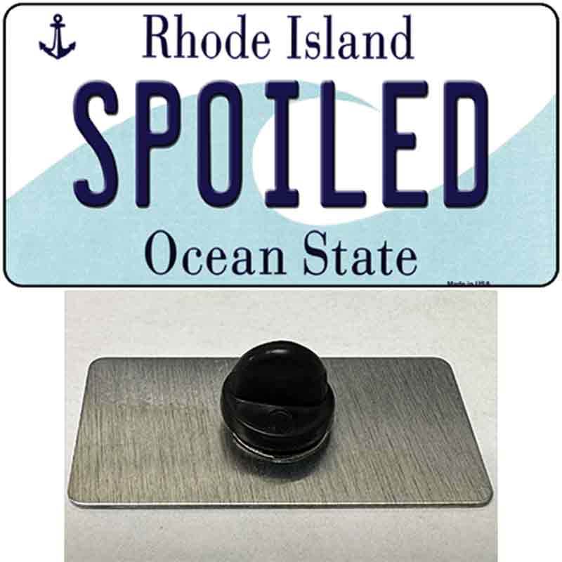 PIN-LP-11204 1.5 x 0.75 in. Spoiled Rhode Island State Novelty Rectangle Metal Hat Pin