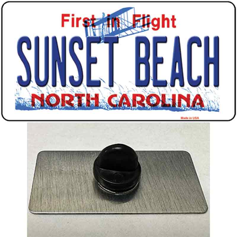 PIN-LP-11247 1.5 x 0.75 in. Sunset Beach North Carolina State Novelty Rectangle Metal Hat Pin