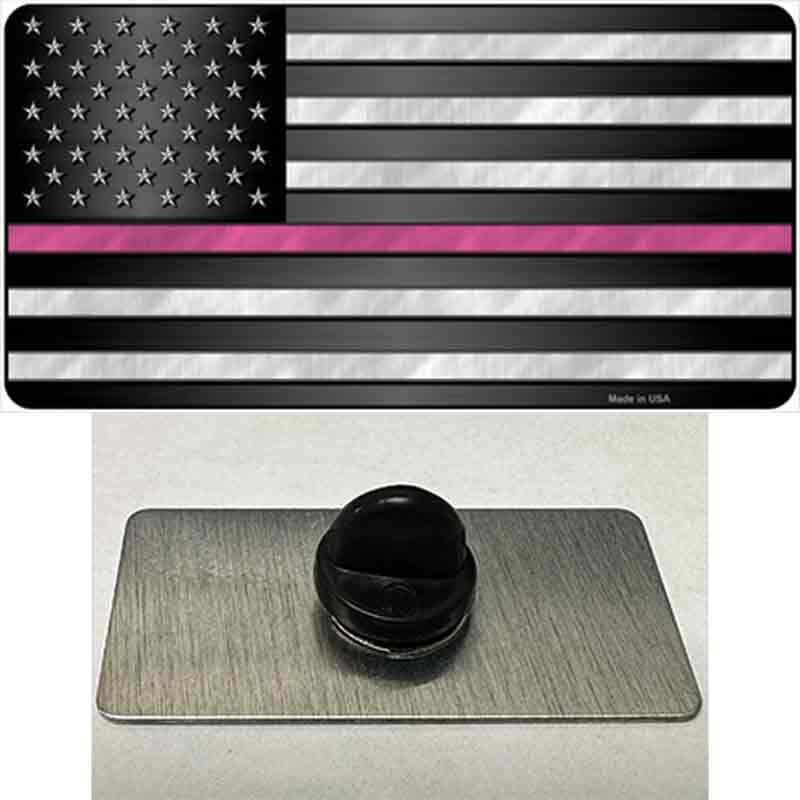 PIN-LP-11312 1.5 x 0.75 in. Thin Pink Line Novelty Rectangle Metal Hat Pin