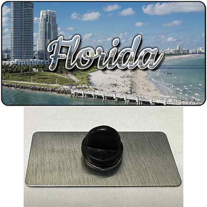 PIN-LP-11592 1.5 x 0.75 in. Florida White Sand Beach State Novelty Rectangle Metal Hat Pin