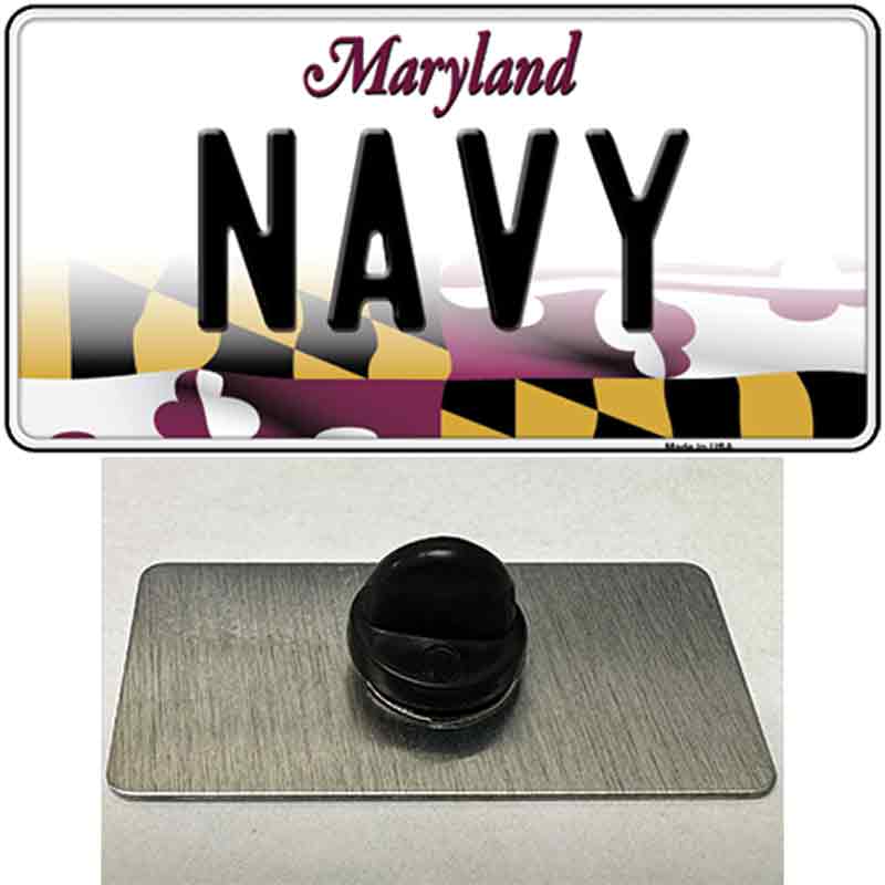PIN-LP-12820 1.5 x 0.75 in. Navy Novelty Rectangle Metal Hat Pin