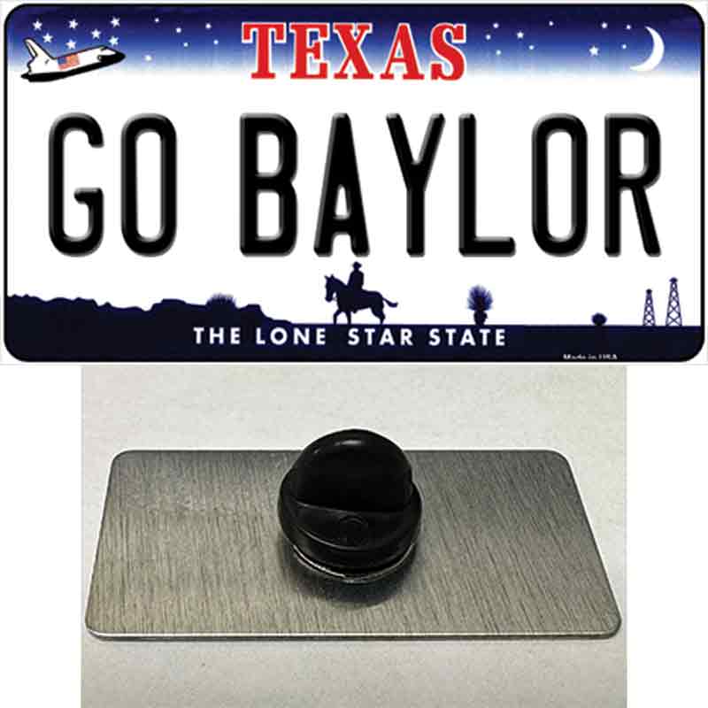 PIN-LP-13033 1.5 x 0.75 in. Go Baylor Novelty Rectangle Metal Hat Pin