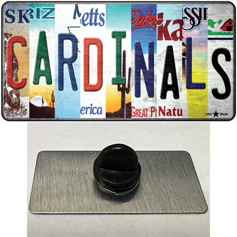 PIN-LP-13150 1.5 x 0.75 in. Cardinals Strip Art Novelty Rectangle Metal Hat Pin Tag -  Smart Blonde