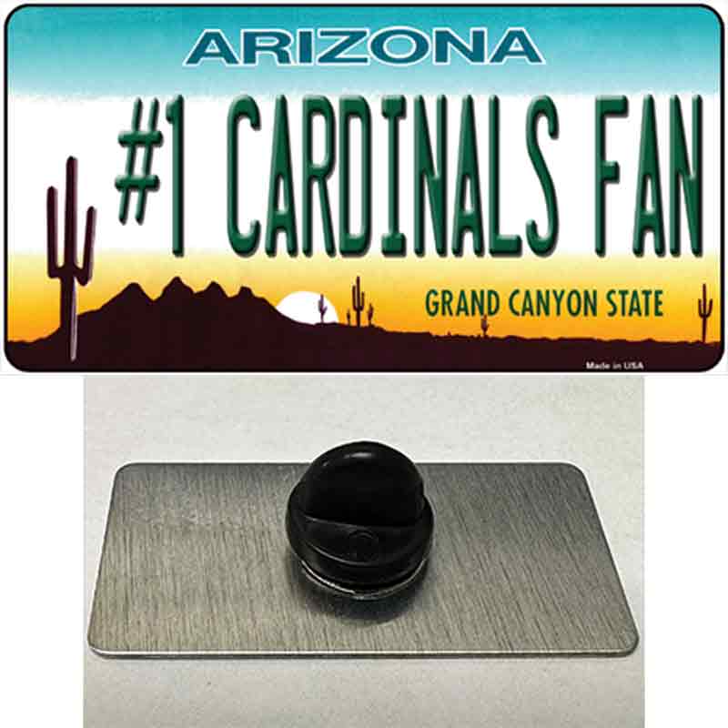 PIN-LP-13314 1.5 x 0.75 in. Number 1 Cardinals Fan Novelty Rectangle Metal Hat Pin Tag -  Smart Blonde