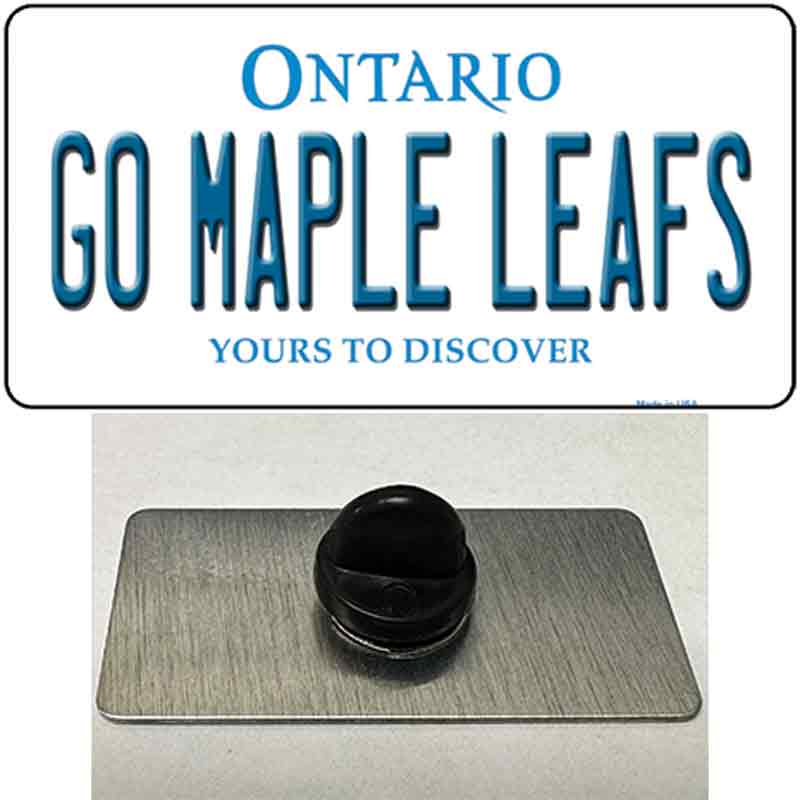 PIN-LP-13547 1.5 x 0.75 in. Go Maple Leafs Novelty Rectangle Metal Hat Pin Tag