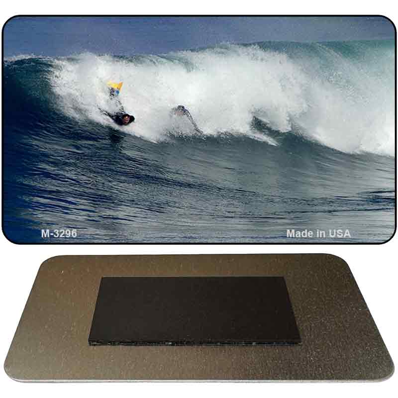 M-3296 3.5 x 2 in. Body Surfing Novelty Rectangle Metal Magnet