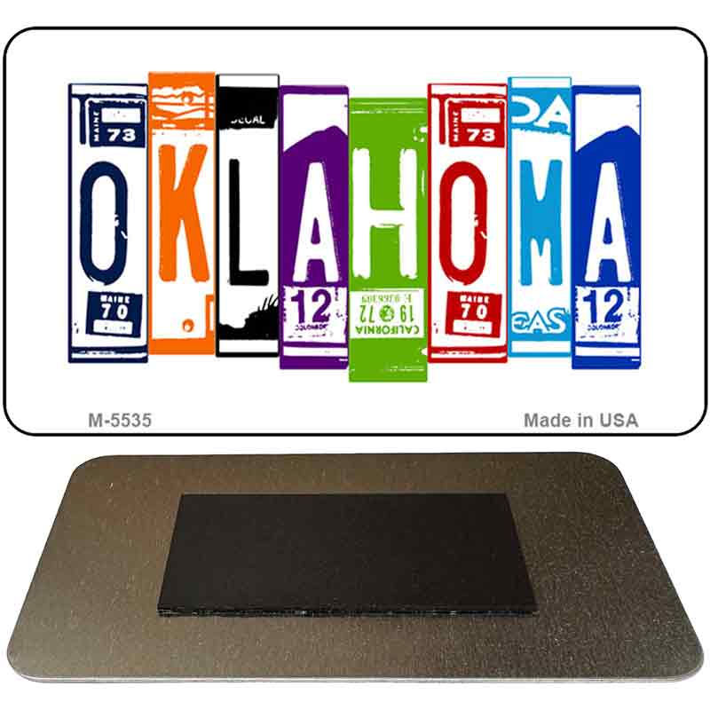 M-5535 3.5 x 2 in. Oklahoma License Plate Tag Art Novelty Rectangle Metal Magnet