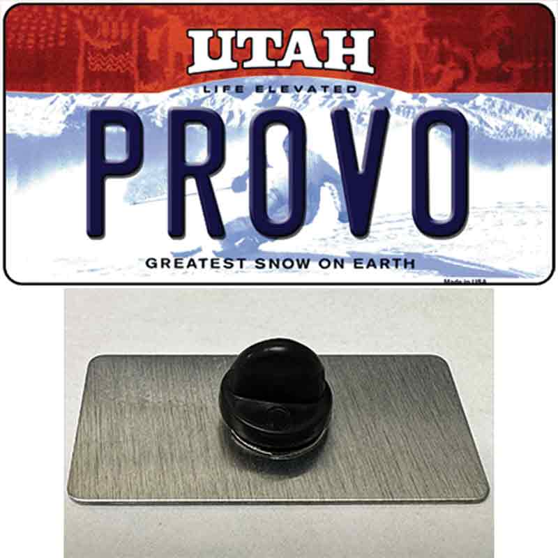 PIN-LP-10188 1.5 x 0.75 in. Provo Utah Novelty Rectangle Metal Hat Pin