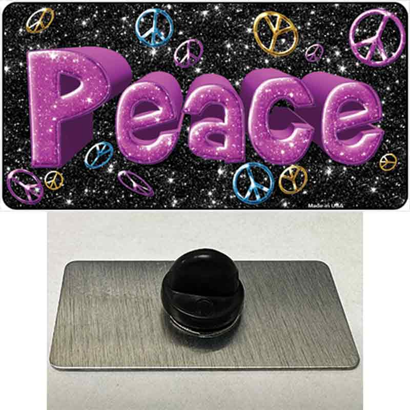 PIN-LP-10337 1.5 x 0.75 in. Peace Novelty Rectangle Metal Hat Pin