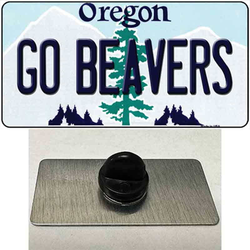 PIN-LP-10357 1.5 x 0.75 in. Go Beavers Oregon Novelty Rectangle Metal Hat Pin
