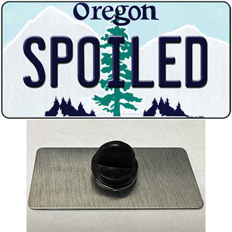 PIN-LP-10367 1.5 x 0.75 in. Spoiled Oregon Novelty Rectangle Metal Hat Pin