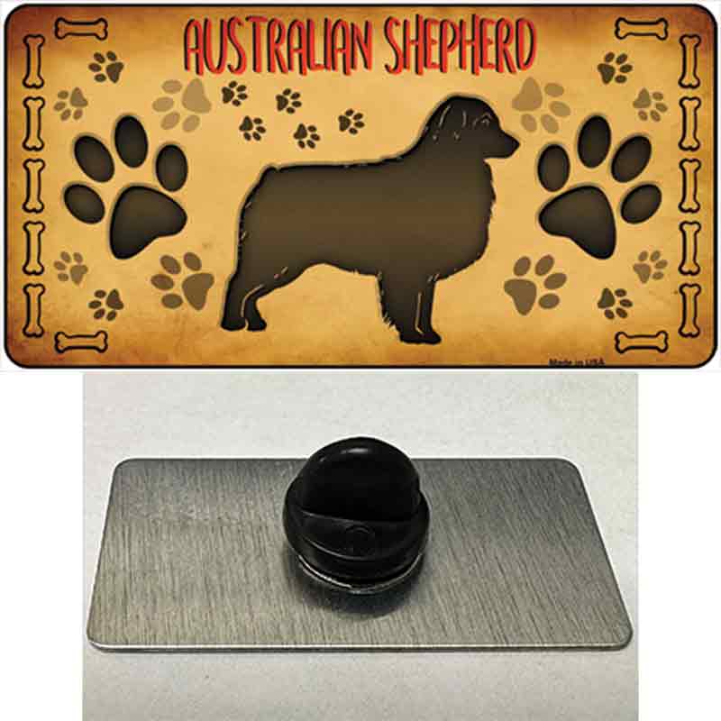 PIN-LP-10430 1.5 x 0.75 in. Australian Shepherd Novelty Rectangle Metal Hat Pin