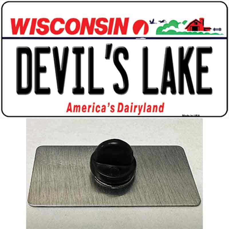 PIN-LP-10625 1.5 x 0.75 in. Devils Lake Wisconsin Novelty Rectangle Metal Hat Pin
