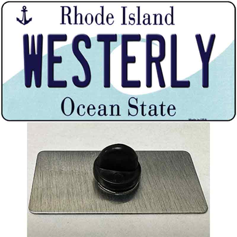 PIN-LP-11188 1.5 x 0.75 in. Westerly Rhode Island State Novelty Rectangle Metal Hat Pin