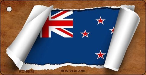 KC-9079 New Zealand Flag Scroll Novelty Key Chain