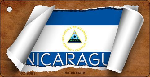 KC-9081 Nicaragua Flag Scroll Novelty Key Chain
