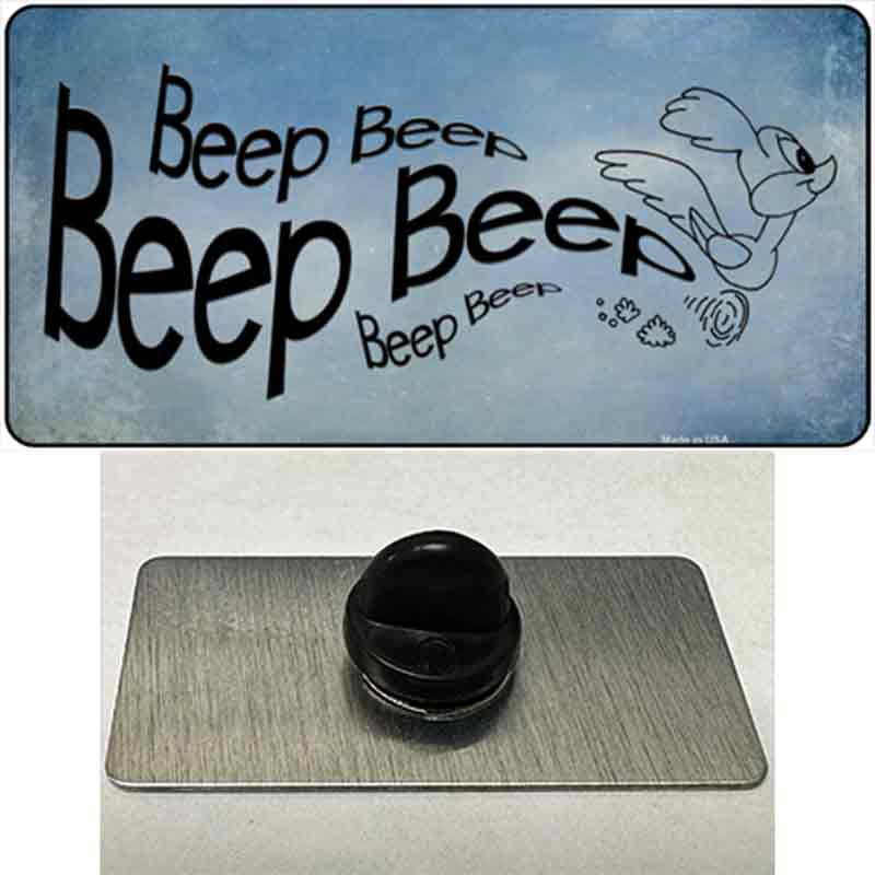 PIN-LP-11559 1.5 x 0.75 in. Beep Beep Novelty Rectangle Metal Hat Pin