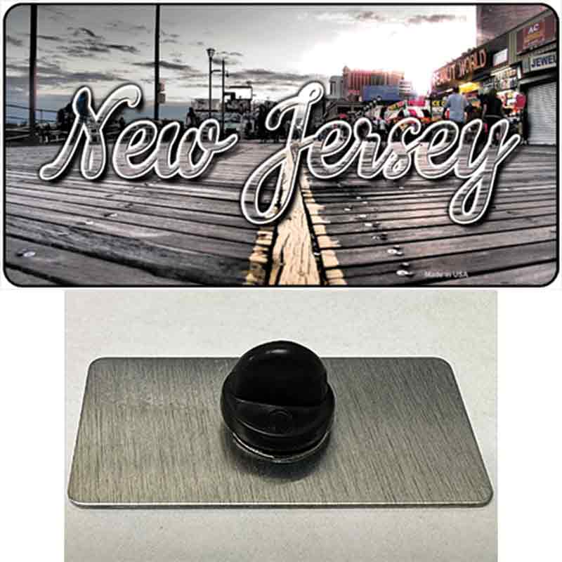 PIN-LP-11616 1.5 x 0.75 in. Jersey Boardwalk State Novelty Rectangle Metal Hat Pin