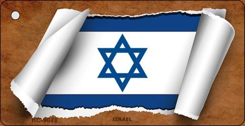 KC-9078 Israel Flag Scroll Novelty Key Chain