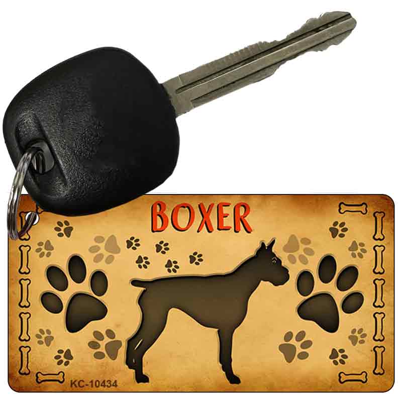 KC-10434 3 x 1.5 in. Boxer Novelty Rectangle Metal Key Chain