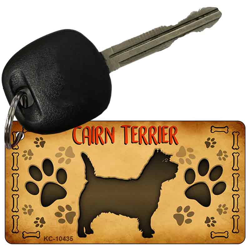 KC-10435 3 x 1.5 in. Cairn Terrier Novelty Rectangle Metal Key Chain