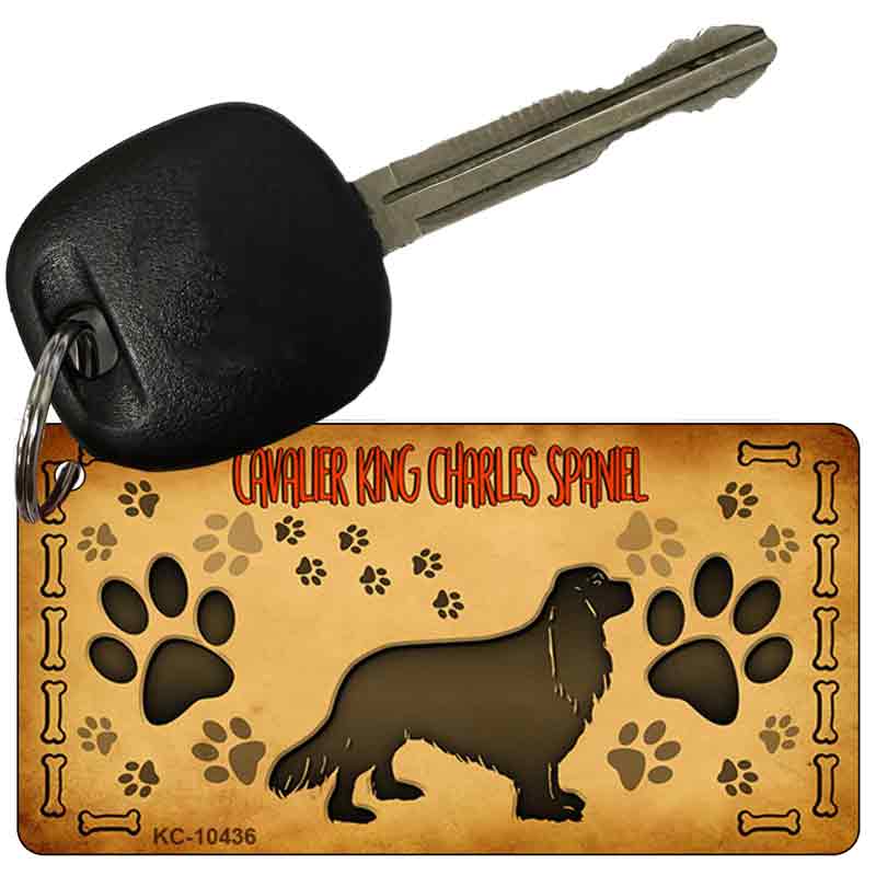 KC-10436 3 x 1.5 in. Cavalier King Charles Spaniel Novelty Rectangle Metal Key Chain