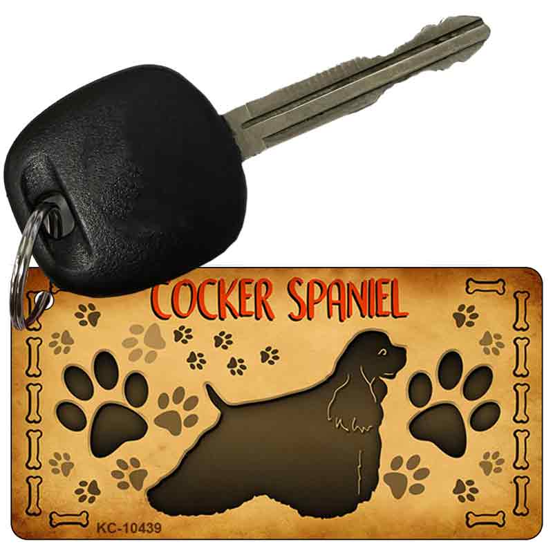 KC-10439 3 x 1.5 in. Cocker Spaniel Novelty Rectangle Metal Key Chain