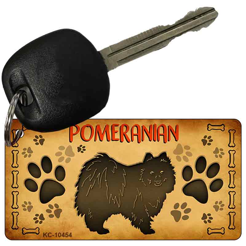 KC-10454 3 x 1.5 in. Pomeranian Novelty Rectangle Metal Key Chain