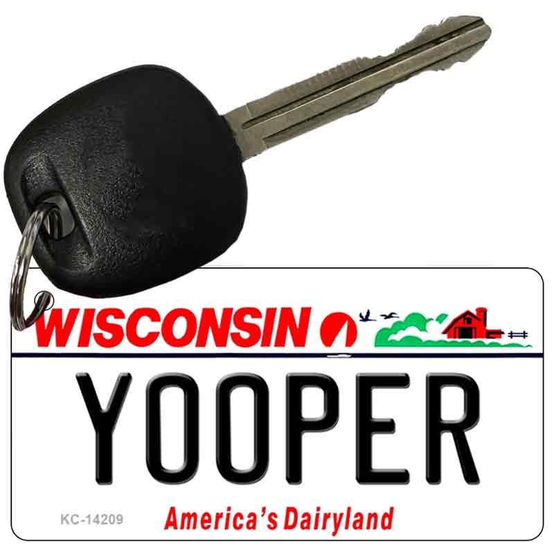 KC-14209 3 x 1.5 in. Yooper Wisconsin Novelty Rectangle Metal Key Chain