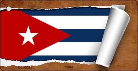 KC-9082 Cuba Flag Scroll Novelty Key Chain