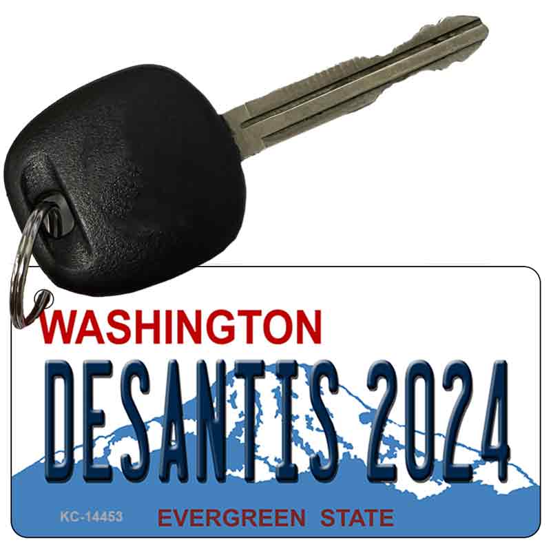 KC-14453 3 x 1.5 in. Desantis 2024 Washington Novelty Rectangle Metal Key Chain