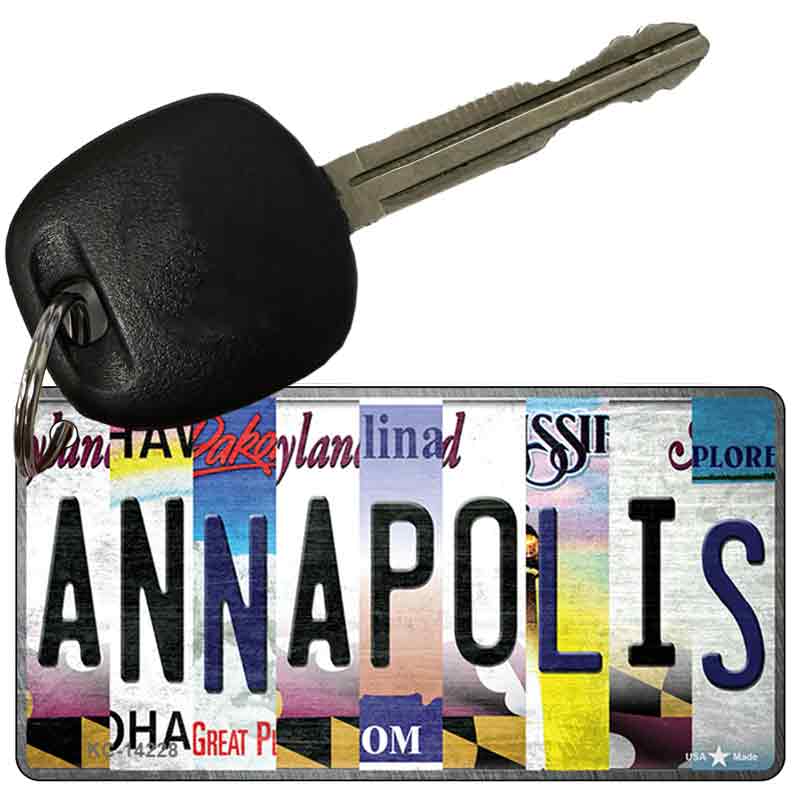 KC-14228 3 x 1.5 in. Annapolis Strip Art Novelty Rectangle Metal Key Chain