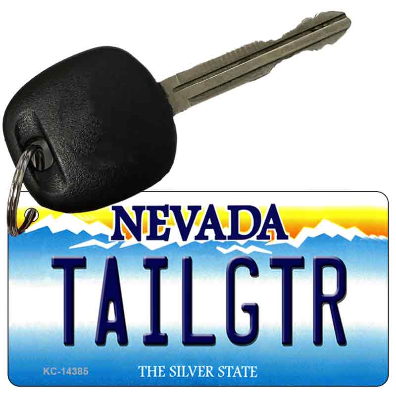 KC-14385 3 x 1.5 in. Tailgtr Nevada Novelty Rectangle Metal Key Chain